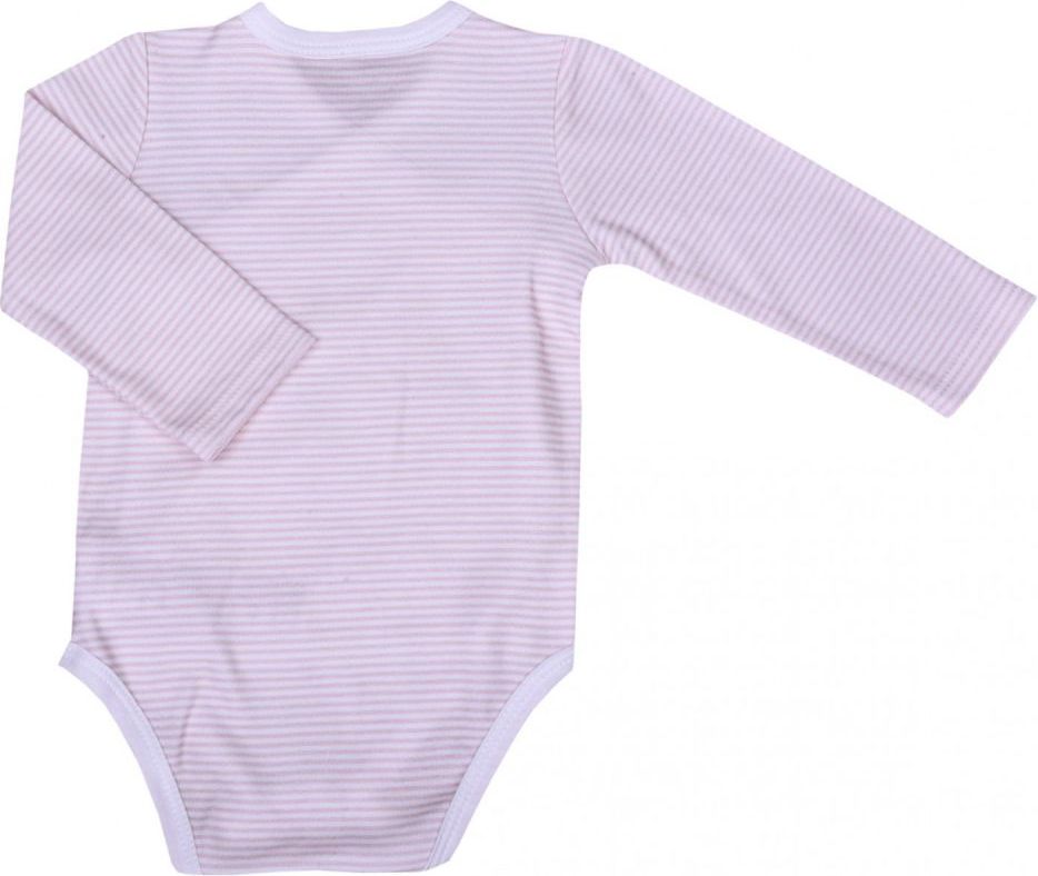 Body dlouhý rukáv Kitikate Dreams Kimono Striped Pink 62 - obrázek 1