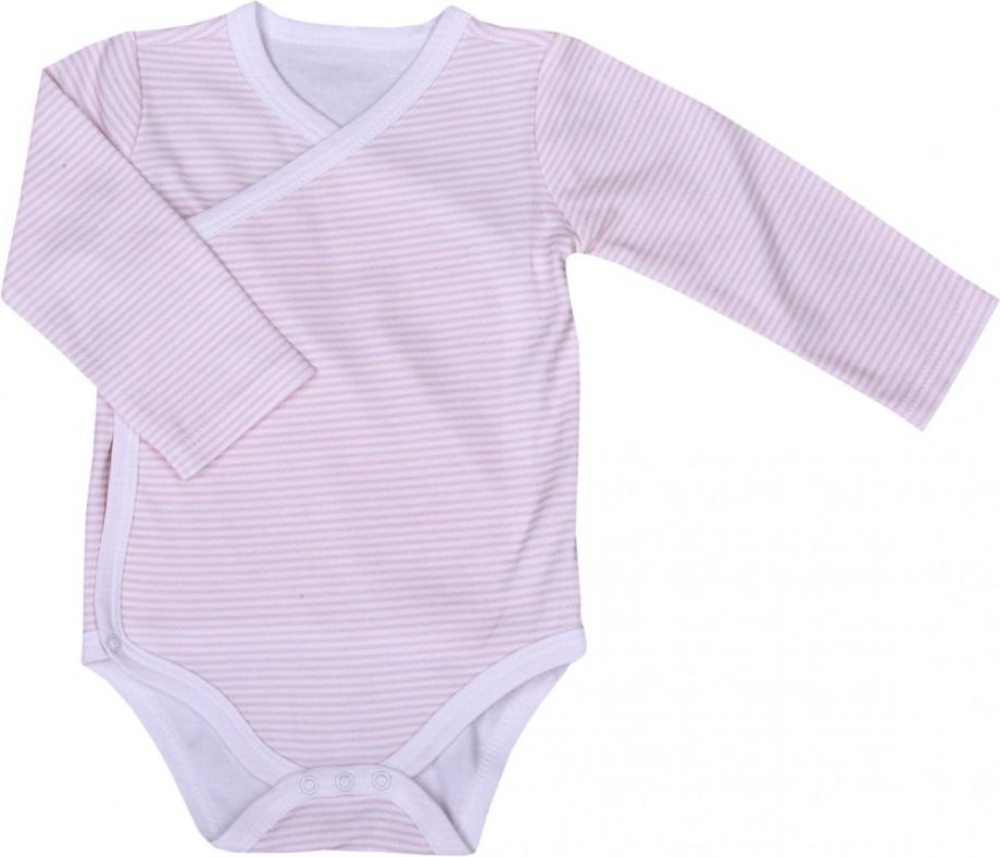 Body dlouhý rukáv Kitikate Dreams Kimono Striped Pink 62 - obrázek 2