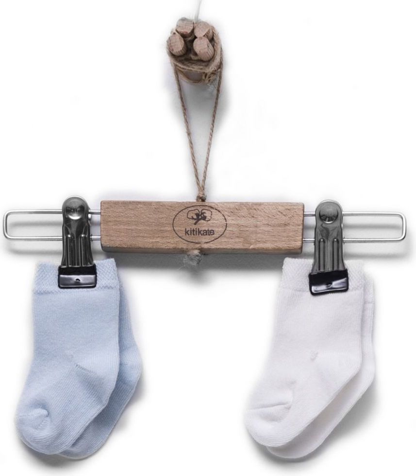 Bavlněné ponožky 2 páry Kitikate Organic White-Blue 18-24 měsíců - obrázek 1