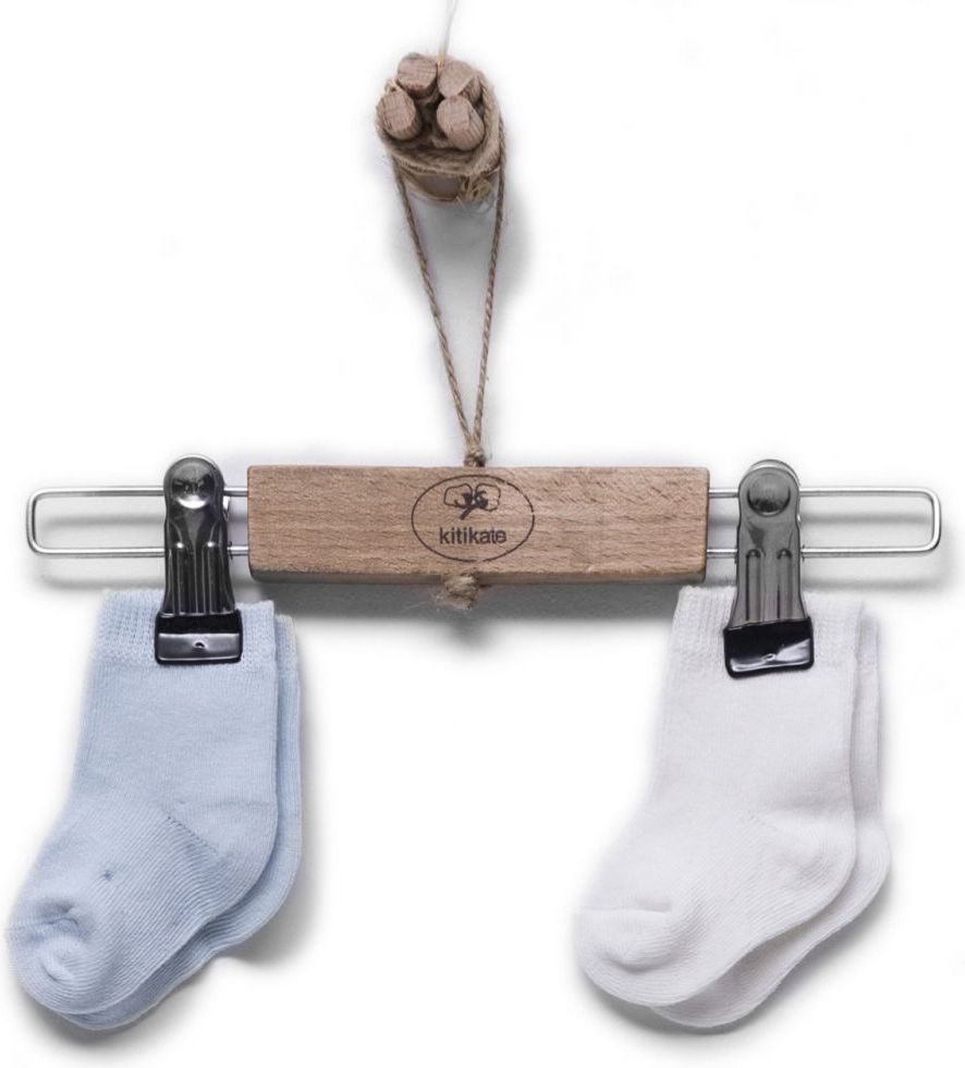 Bavlněné ponožky 2 páry Kitikate Organic Ecru-Blue 18-24 měsíců - obrázek 1