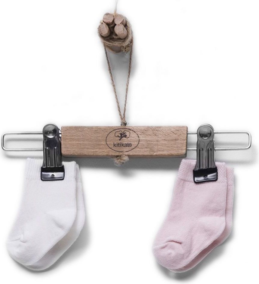 Bavlněné ponožky 2 páry Kitikate Organic Ecru-Pink 18-24 měsíců - obrázek 1