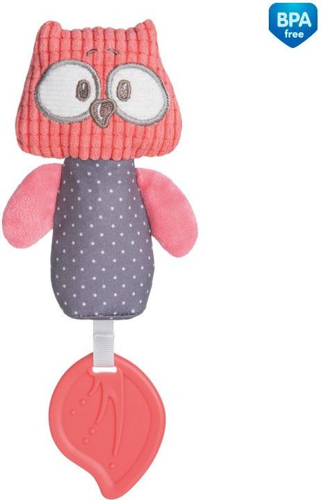 Plyšová pískací hračka s kousátkem Canpol Pastel Friends Sovička - obrázek 1
