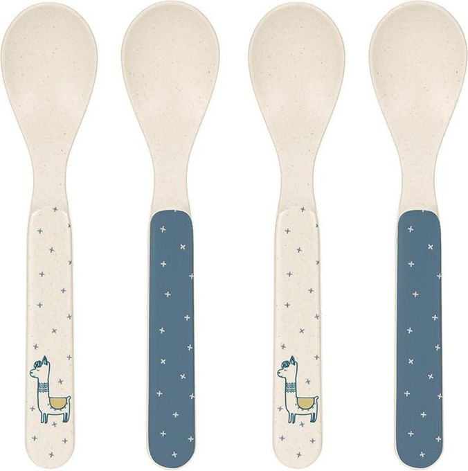 Lässig Lžičky Bamboo 4ks Glama Lama blue - obrázek 1