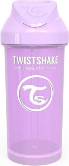 Twistshake Láhev s brčkem 360 ml 12+m Pastelově fialová - obrázek 1