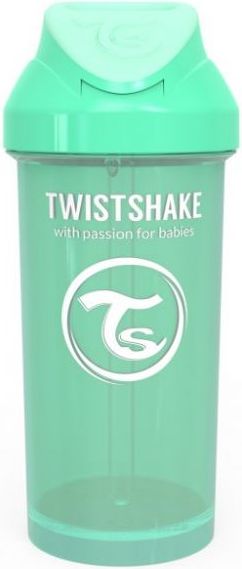 Twistshake Láhev s brčkem 360 ml 12+m Pastelově zelená - obrázek 1