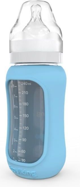 Eco Viking Kojenecká skleněná láhev široká 240ml EcoViking Silikonový obal - obrázek 2