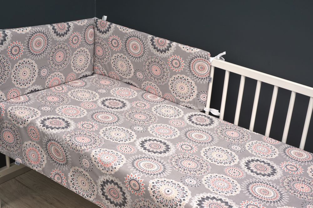 Povlečení do postýlky LittleUp Mandala Šedá - obrázek 1