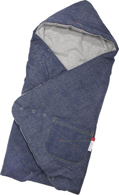 Little Angel Zavinovačka multifunkční JEANS Outlast® 78x78 denim/šedý melír - obrázek 1