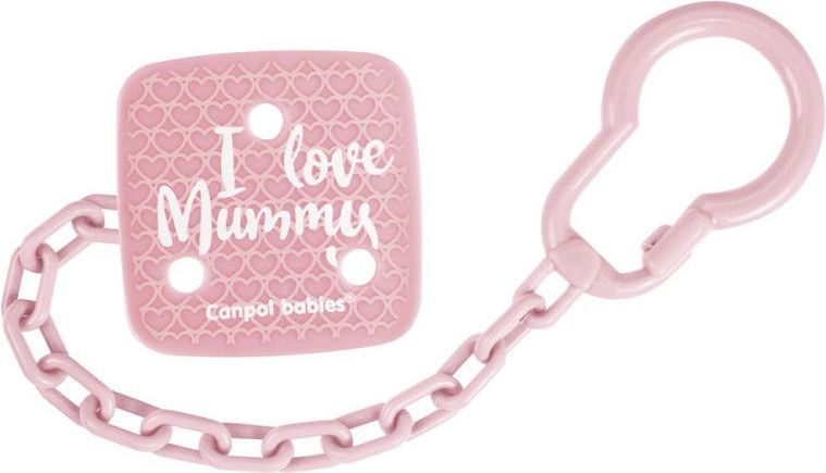 Řetízek na šidítko Canpol I Love Mummy Pink 2019 - obrázek 1