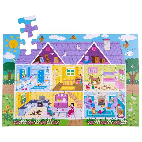 Podlahové puzzle Bigjigs Toys Domeček 48 dílků - obrázek 1