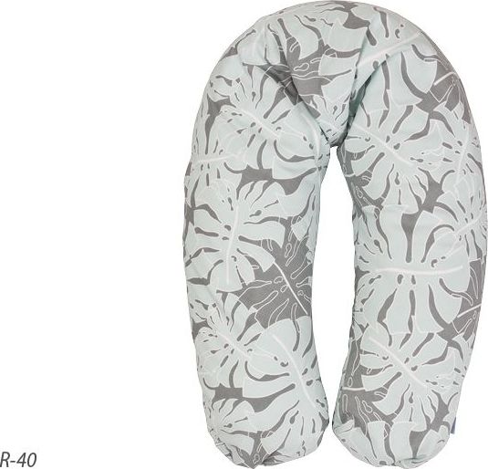 Baby Matex RELAX kojící polštář bavlna 190 cm Listy Šedá R-40 - obrázek 1