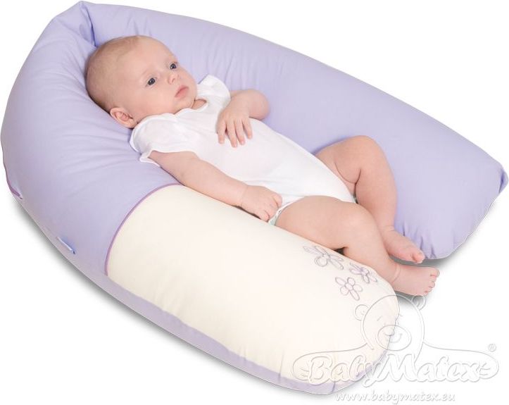 Baby Matex RELAX kojící polštář bavlna 190 cm Listy Šedá R-40 - obrázek 2