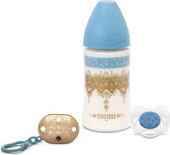 Suavinex PREMIUM SET 270 ml 3P+ KLIP+ DUDLÍK 0-4 - modrý - obrázek 2
