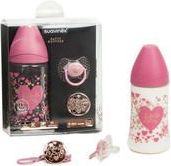 Suavinex set dudlík klip láhev haute couture gold růžová 270ml - obrázek 2