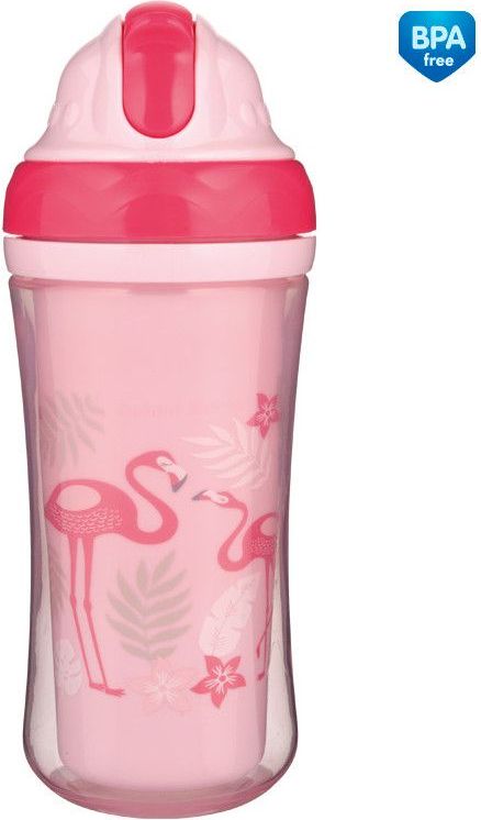 Sportovní láhev se silikonovou slámkou 260 ml Canpol Jungle Pink 2019 - obrázek 1