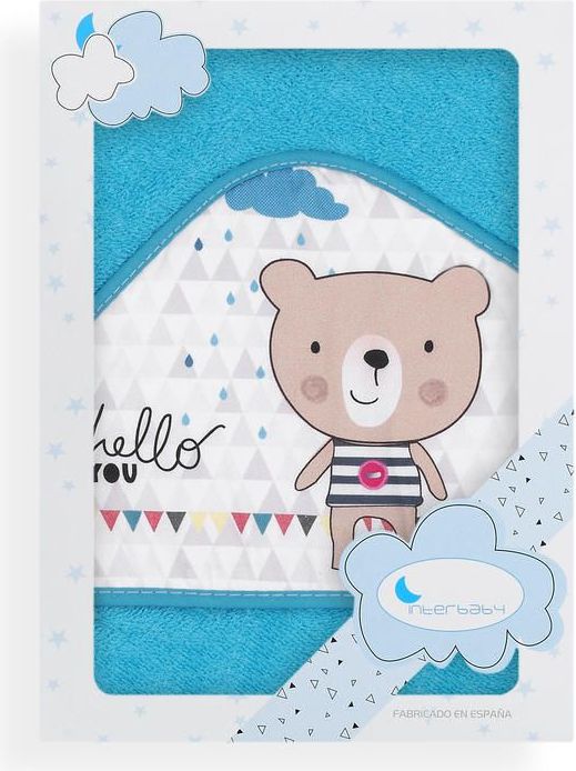 Osuška froté 100x100 cm Interbaby Medvídek Hello - obrázek 1