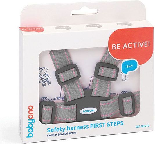 Bezpečnostní kšíry do kočárku BabyOno Šedá 2019 - obrázek 1
