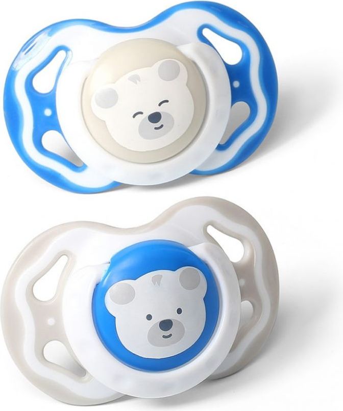 Symetrické silikonové šidítko Babyono Blue Bear 6-18 měsíců - obrázek 2