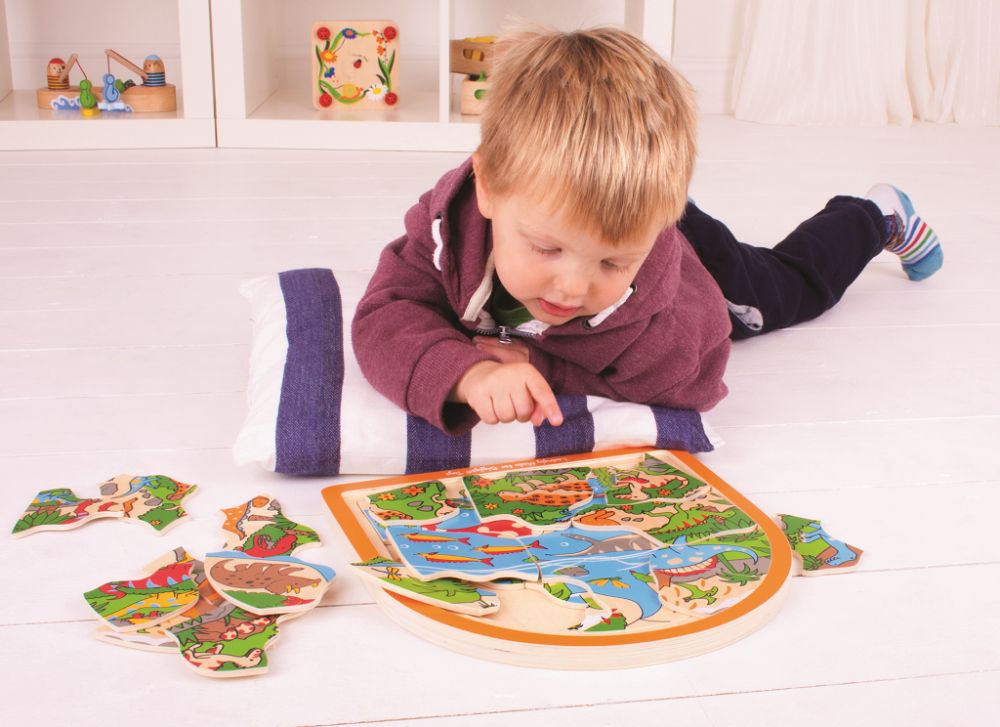 Bigjigs Toys dřevěné vícevrstvé puzzle Dinosauři - obrázek 2