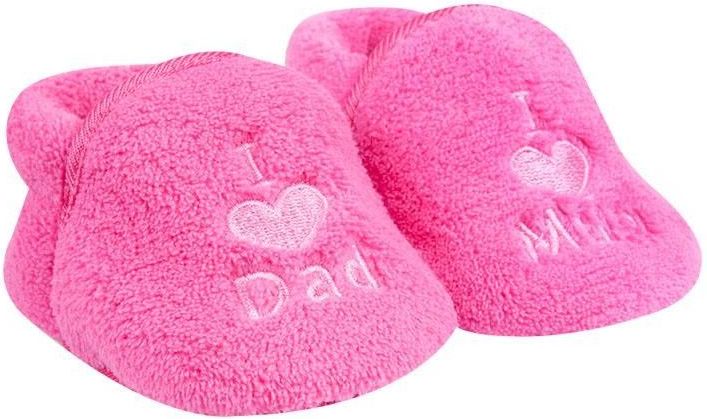 Capačky Yo I Love Mum/Dad Dark Pink 6-12 měsíců - obrázek 1