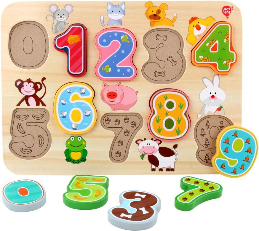 Dřevěné puzzle Lucy&Leo Numbers - obrázek 1