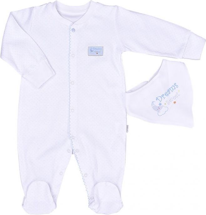 Overal s bryndáčkem Kitikate Dreams Simple White-Blue 62 - obrázek 1