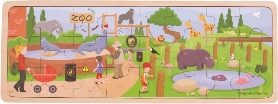 Dřevěné puzzle Bigjigs Toys ZOO - obrázek 1