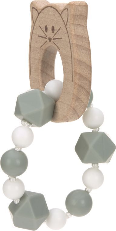 Lässig 4babies Kousátko Bracelet Wood/Silicone Little Chums mouse - obrázek 2