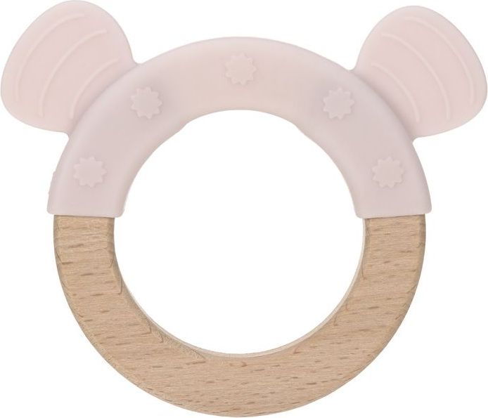 Lässig 4babies Kousátko Ring Wood/Silicone Little Chums mouse - obrázek 1