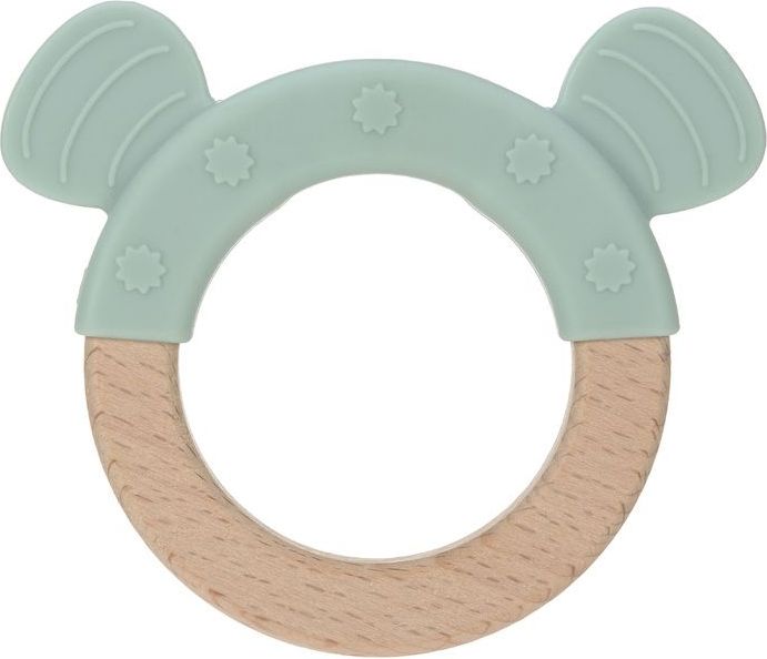 Lässig 4babies Kousátko Ring Wood/Silicone Little Chums dog - obrázek 1