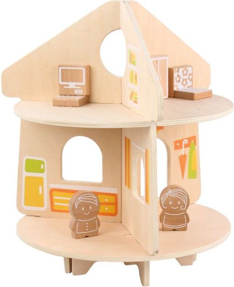 Dřevěná hračka Lucy&Leo Round Doll House - obrázek 2