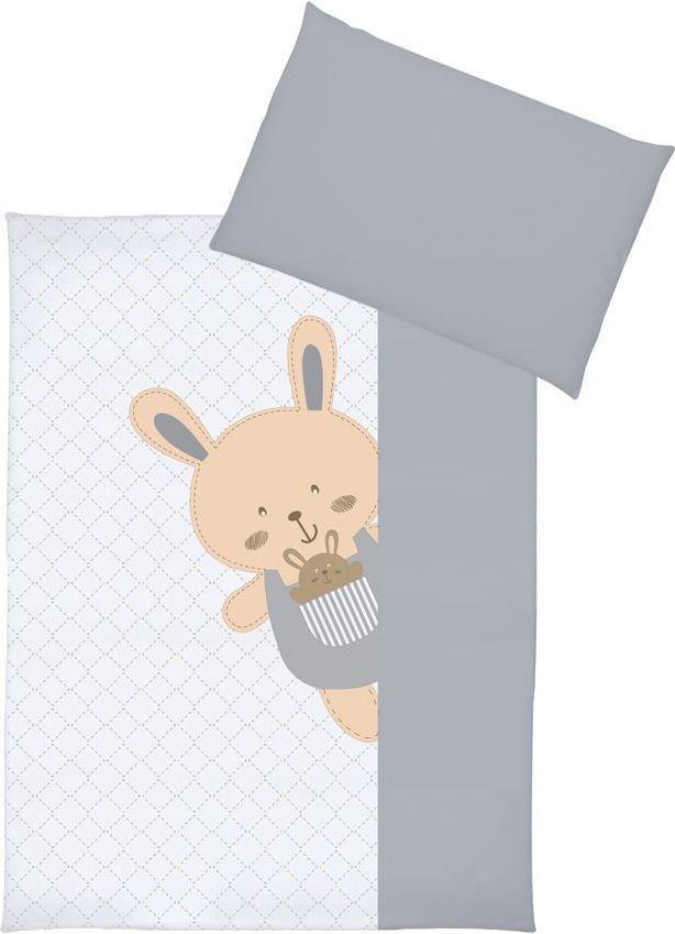 Povlečení do postýlky Klupś Bunny Grey K068 5-dílné - obrázek 2