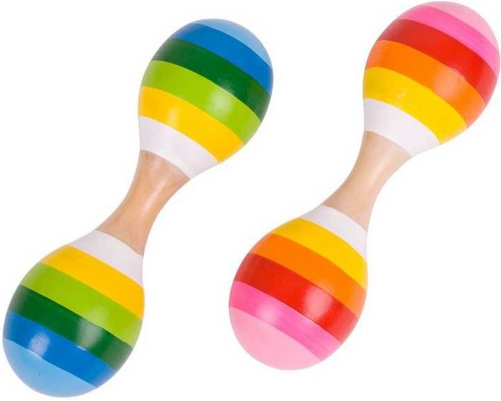 Spojené dřevěné rumbakoule 1ks Bigjigs Toys Růžová - obrázek 1