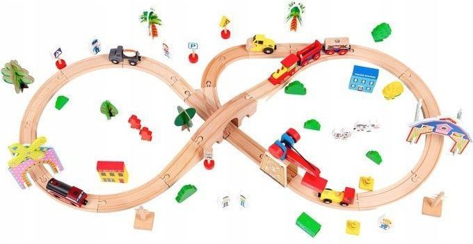 Eco Toys Dřevěná vláčkodráha 78 ks EcoToys - obrázek 1