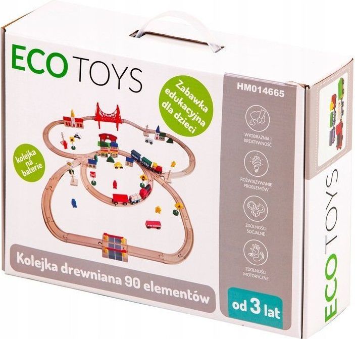 Eco Toys Dřevěná vláčkodráha 90 ks EcoToys - obrázek 2
