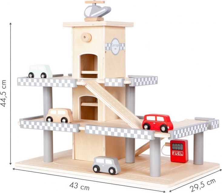 Dřevěná parkovací garáž s výtahem a příslušenstvím Eco Toys - obrázek 2