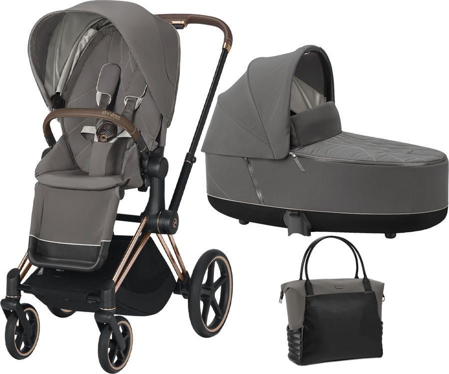 Kočárek Set 2v1 Cybex Priam 2020 Podvozek Rosegold + Seat Pack + Hluboká korbička Lux + Taška - obrázek 1
