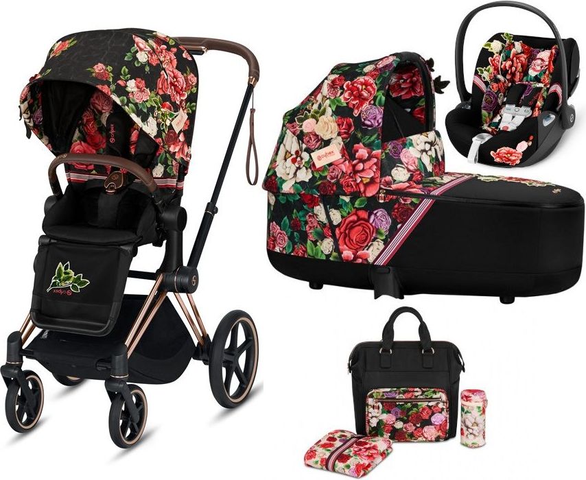 Cybex Kočárek Set 3v1 Priam Spring Blossom 2021 Podvozek Rosegold + Seat Pack + Lux + Cloud Z i-Size + Taška - obrázek 1