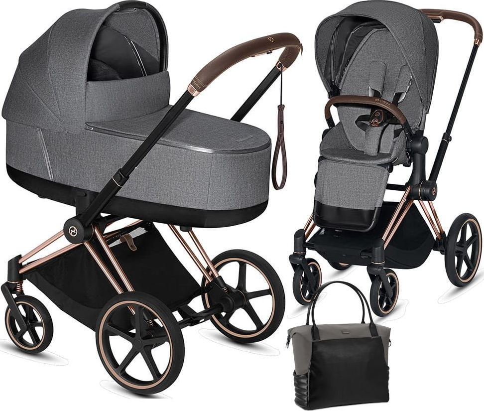 Cybex Kočárek Set 2v1 Priam Plus 2021 Podvozek Rosegold + Seat Pack + Lux + Taška - obrázek 1