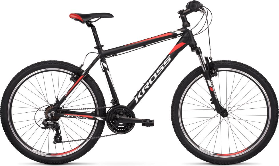 Kross Hexagon 1.0 26" - model 2020 černá/bílá/červená - S (17'') - obrázek 1