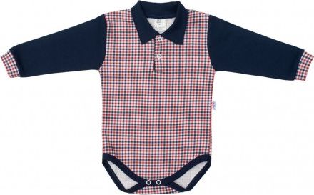 Kojenecké Polo body New Baby Checkered modré, Modrá, 86 (12-18m) - obrázek 1