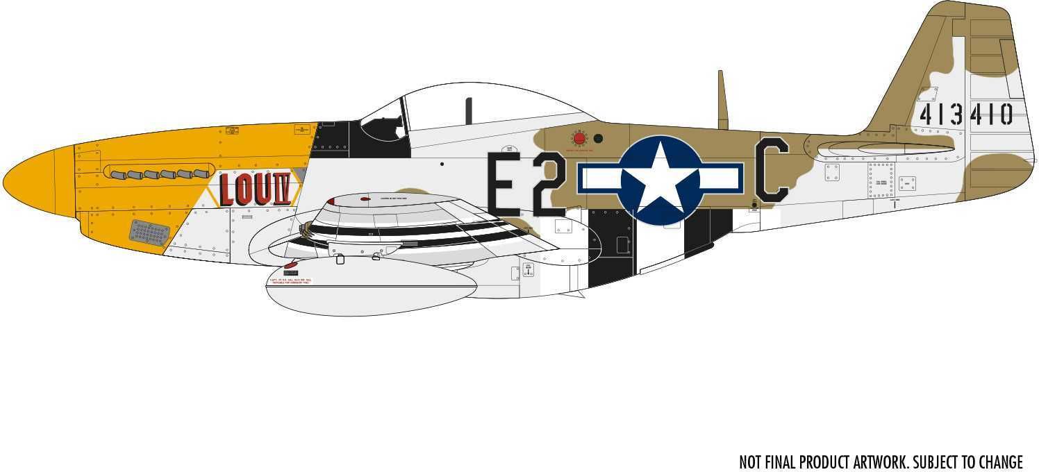 AIRFIX Classic Kit letadlo A05138 - North American P-51D Mustang (Filletless Tails) (1:48) - obrázek 2