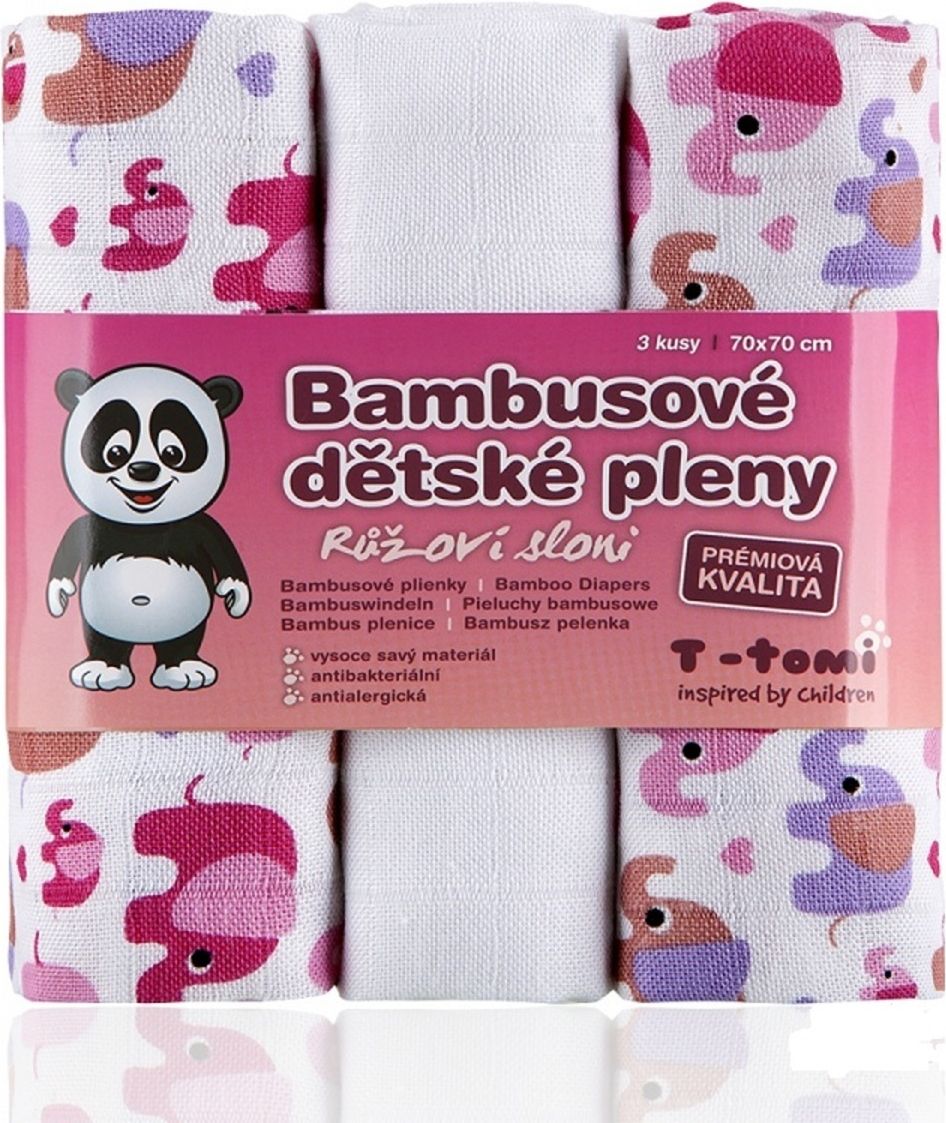 Dětské bambusové pleny s potiskem sloni - obrázek 1