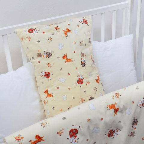 Stanex Dětské ložní povlečení bavlněné zvířátka žlutá (LS315) Dětské ložní povlečení 135x90 + 40x60 - (LS315) - obrázek 1