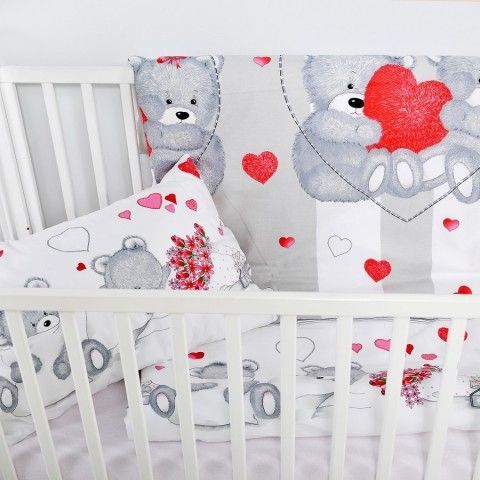 Stanex Dětské ložní povlečení bavlněné srdíčka (LS331) Dětské ložní povlečení 135x90 + 40x60 - (LS331) - obrázek 1