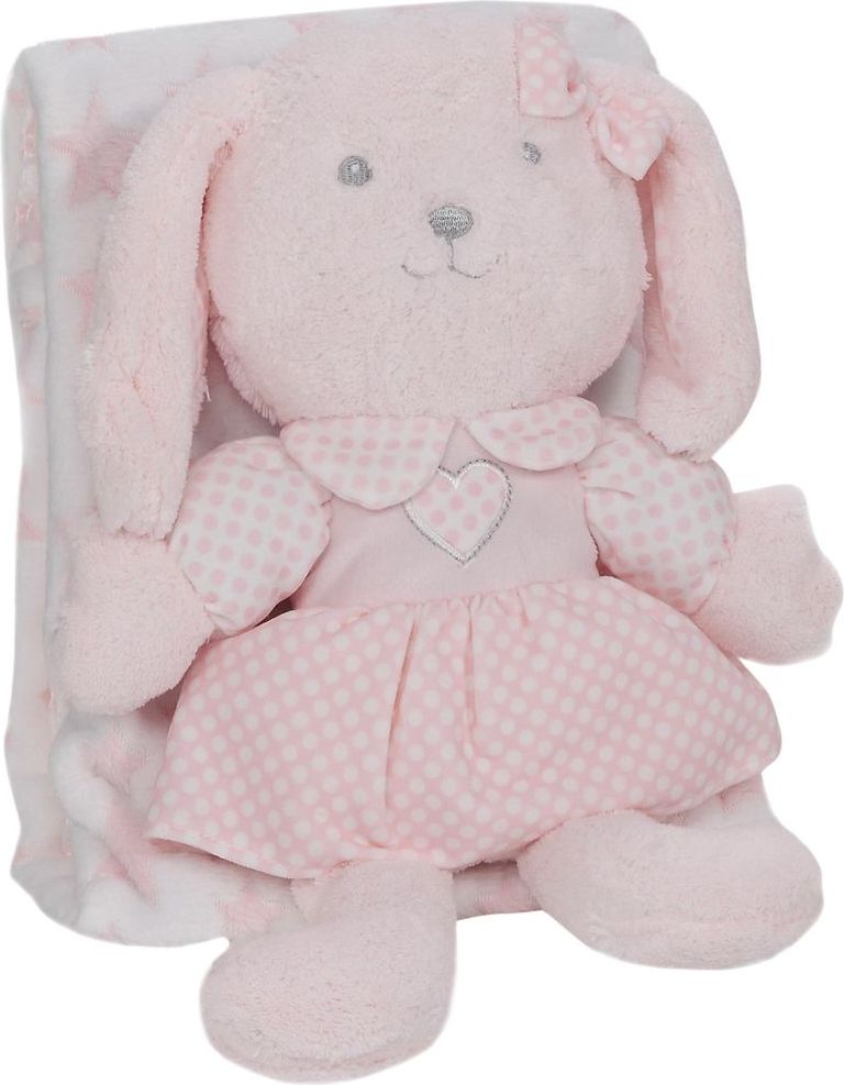 Interbaby Deka hvězda s králíčkem 80×110 růžová - obrázek 1