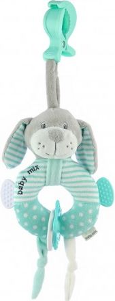 Edukační plyšová hračka s klipem Baby Mix pejsek mátový, Zelená - obrázek 1