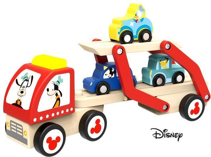 Derrson Disney Dřevěný Goofyho tahač s autíčky - obrázek 1