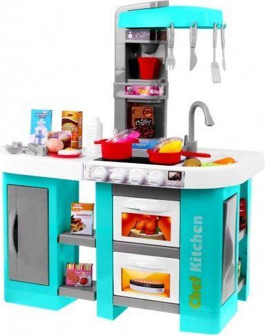 iMex Toys Velká dětská kuchyňka s tekoucí vodou a lednicí tyrkysová - obrázek 1