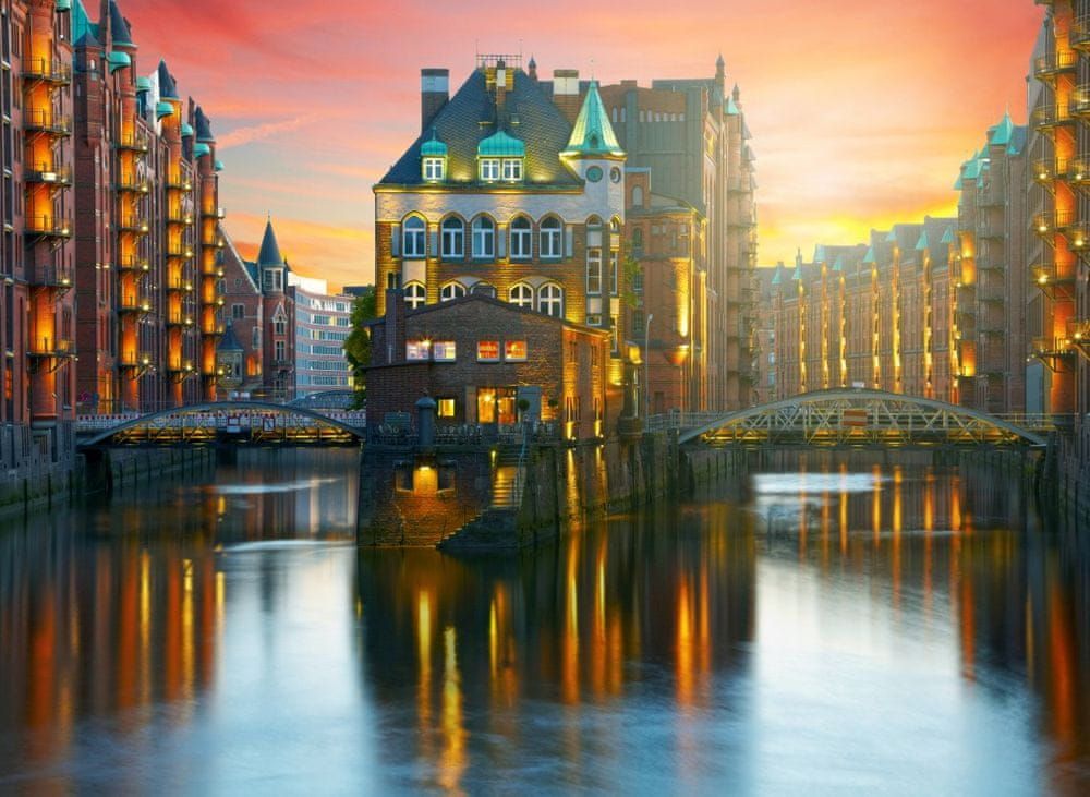 Grafika Puzzle 300 dílků Deutschland Edition - Hamburg, Alte Speicherstadt - obrázek 1